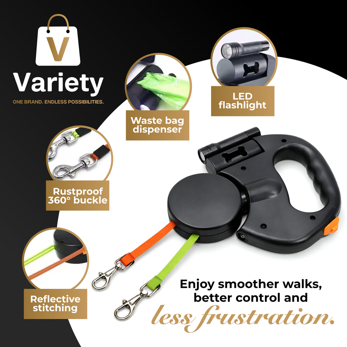 Variety™ Dual Anti-Tangle Leash